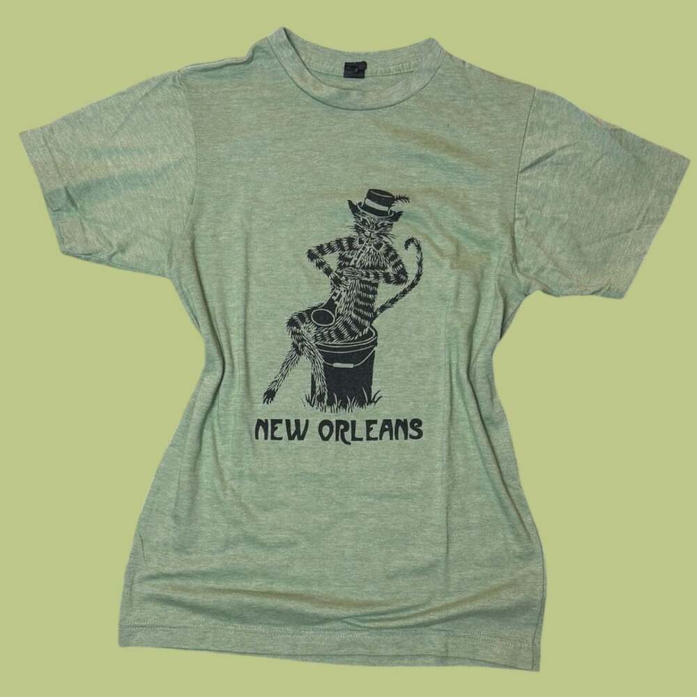 Vintage New Orleans Jazz Cat Graphic T-Shirt